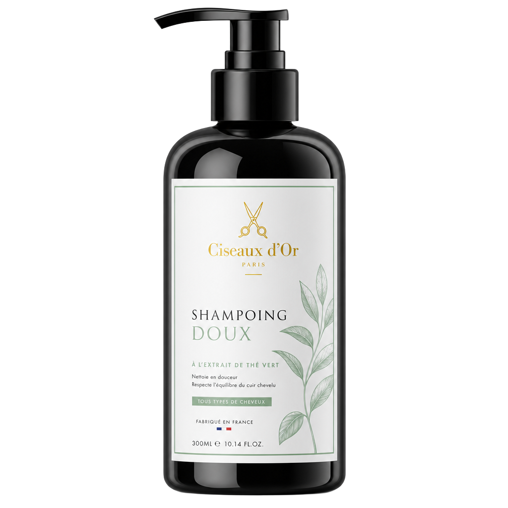 Flacon noir Shampoing Doux Ciseaux d'Or 300 ml