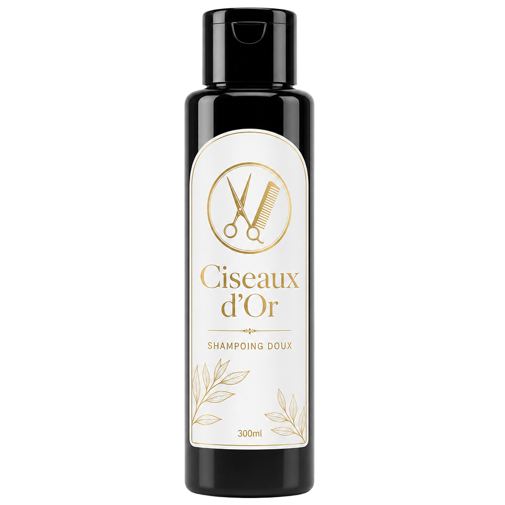Flacon noir Shampoing Doux Ciseaux d'Or 300 ml