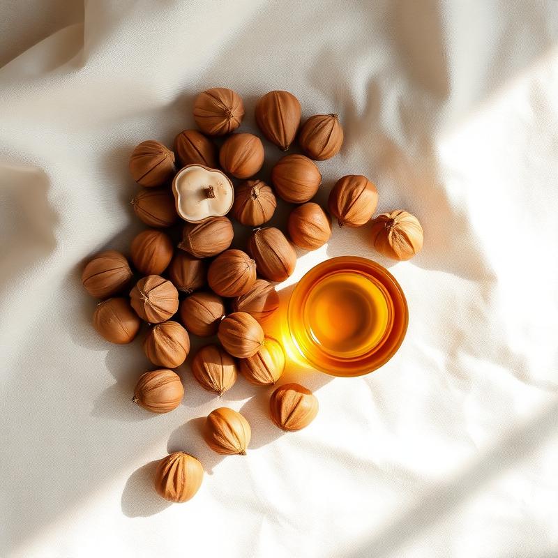 Noix d'argan et huile d'argan dorée