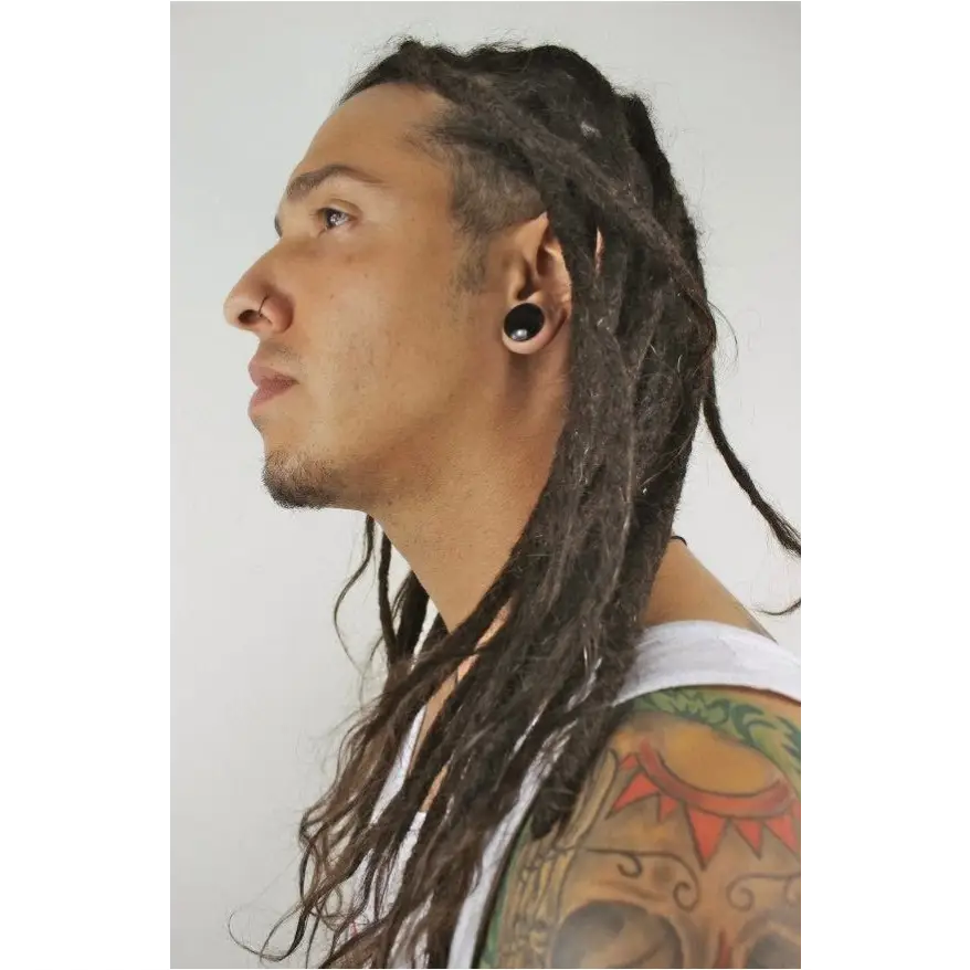 Dreadlocks châtain foncé cheveux Européens largeur 0,8 cm x 10 dreads par paquet-2