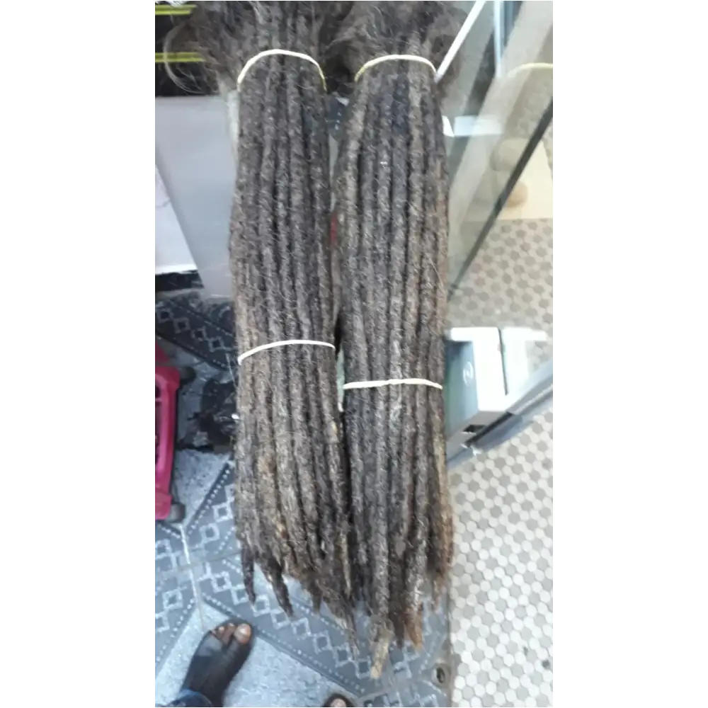 Dreadlocks châtain foncé cheveux Européens largeur 0,8 cm  x 10 dreads par paquet-2