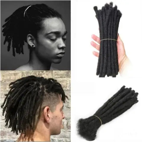 Dreadlocks extension naturels cheveux afros 0,8 cm pack de 10-1