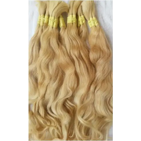 Mèches pour Extension au fil cheveux brésiliens ondulés - Blond doré-0