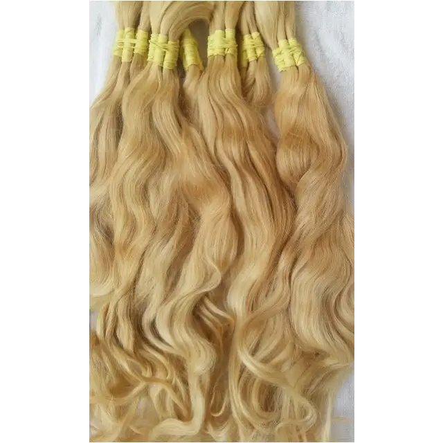 Mèches pour Extension au fil cheveux Brésiliens Ondulés - blond platine-3