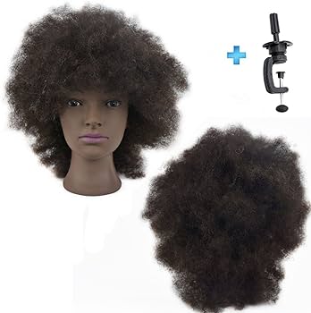 Tête Mannequin Malléable afro d'apprentissage coiffure-4